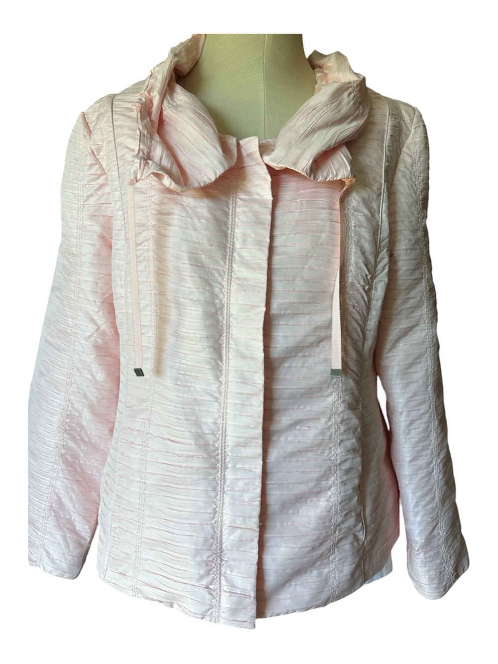 Chico's Light Pink Ruffle-Trim Utility Jacket